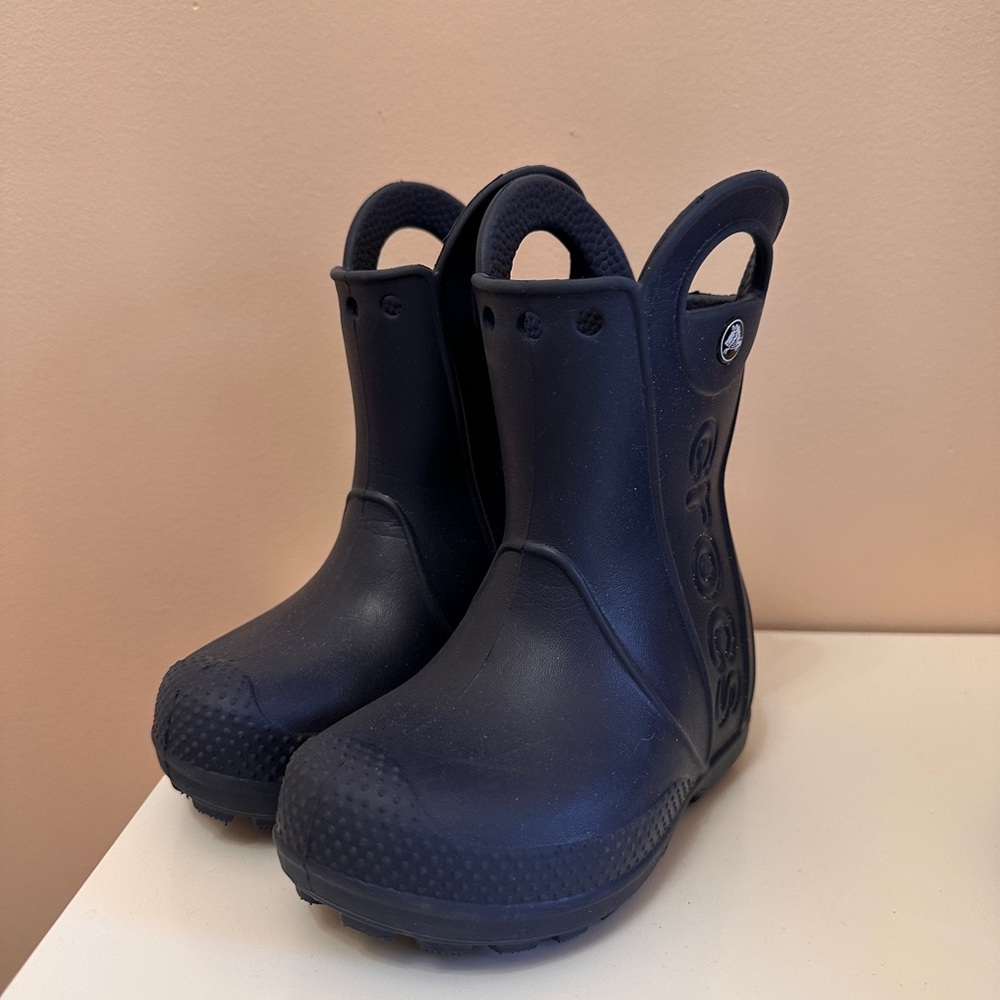 Toddler Navy Crocs Rain Boots